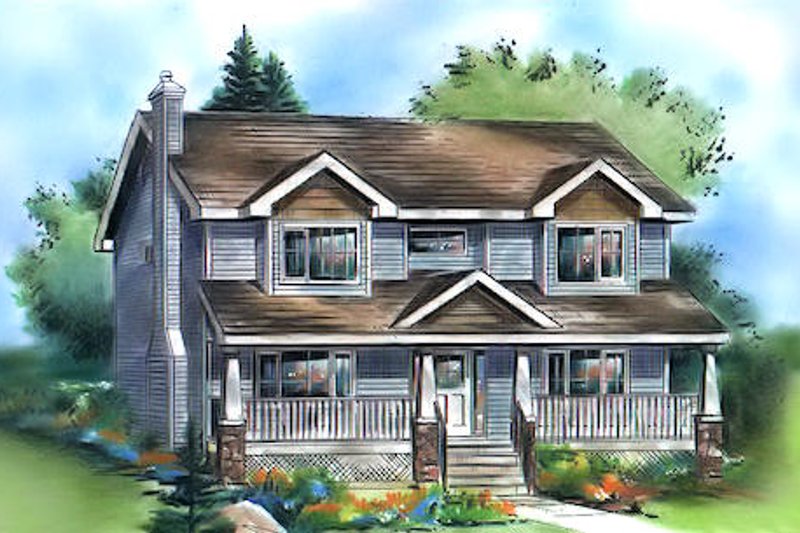 Architectural House Design - Traditional Exterior - Front Elevation Plan #18-286