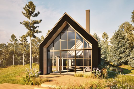 Exterior - Other Elevation for Cabin House Plan #80-227 - 1 bed, 1.5 bath