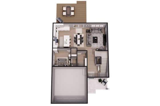 Floor Plan - Main Floor 1 for Farmhouse House Plan #51-1513 - 4 bed, 3 bath