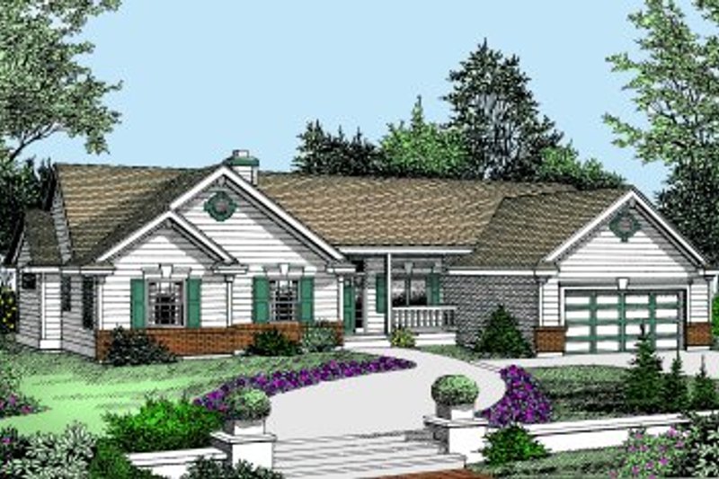 Traditional Style House Plan - 3 Beds 2 Baths 1588 Sq/Ft Plan #98-106