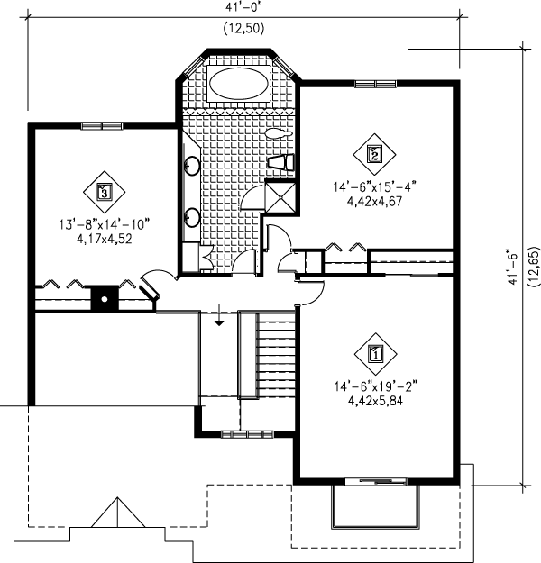 Traditional Floor Plan - Upper Floor Plan #25-2100