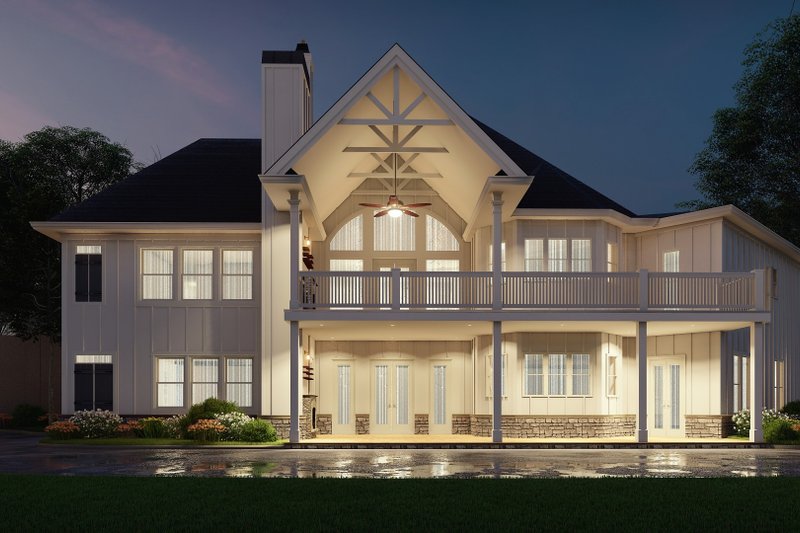 Dream House Plan - Exterior - Rear Elevation for Craftsman House Plan #54-381 - 4 bed, 3.5 bath