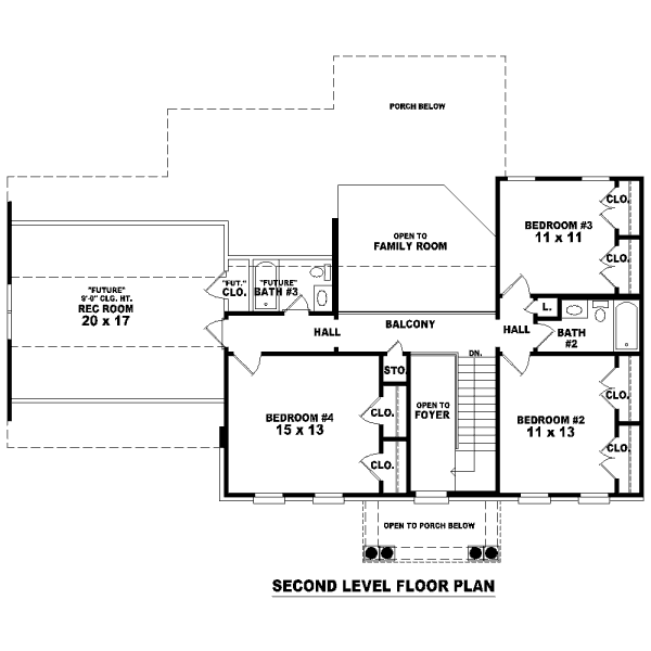 Classical Floor Plan - Upper Floor Plan #81-13654