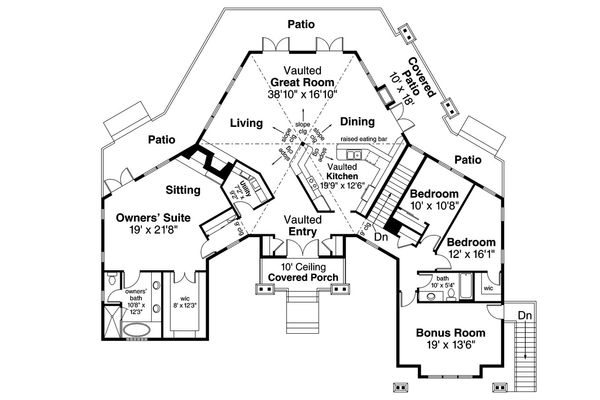 Home Plan - Craftsman Floor Plan - Main Floor Plan #124-1092