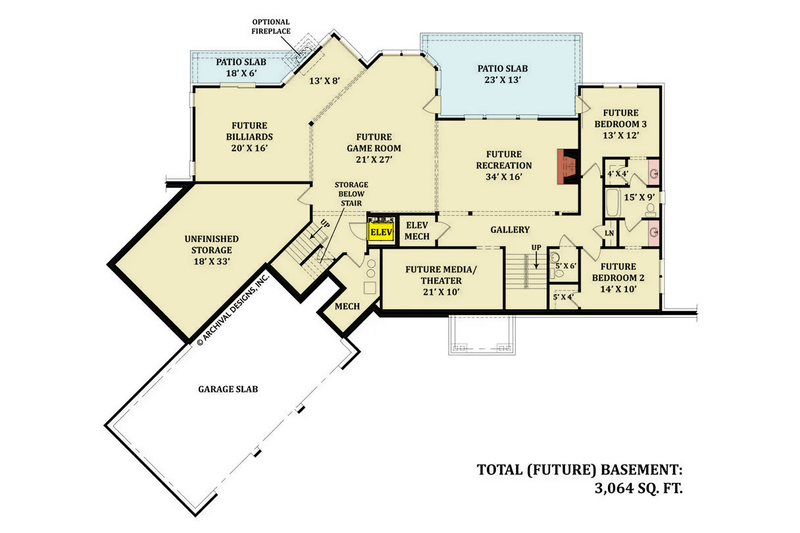 Architectural House Design - Floor Plan - Lower Floor for Cottage House Plan #119-483 - 3 bed, 2.5 bath