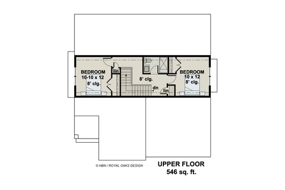 Floor Plan - Upper Floor for Farmhouse House Plan #51-1203 - 3 bed, 2.5 bath