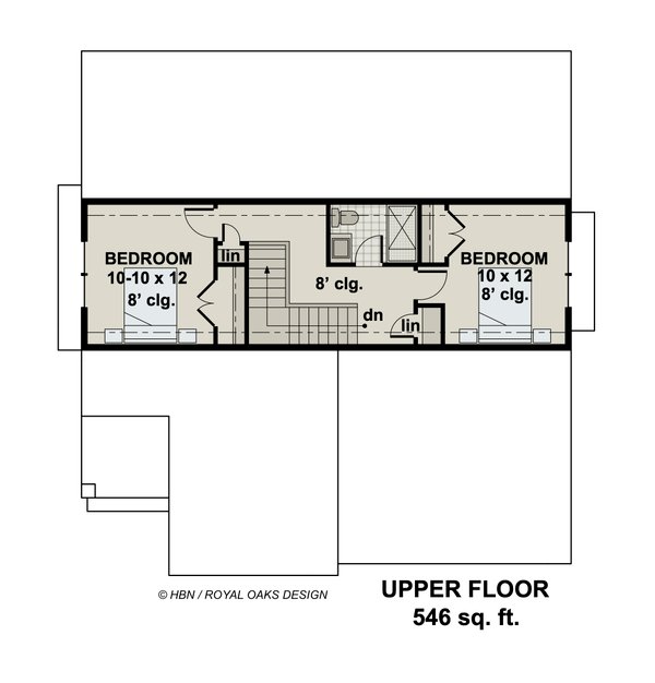 Farmhouse Floor Plan - Upper Floor Plan #51-1203