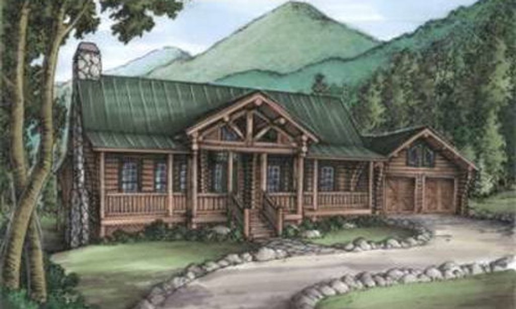 Log Style House Plan - 3 Beds 2 Baths 2185 Sq/Ft Plan #115-156