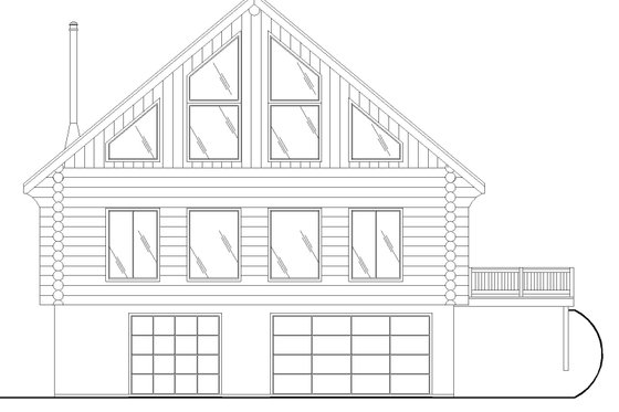 Exterior - Front Elevation 3 for Log House Plan #117-1059 - 3 bed, 2.5 bath