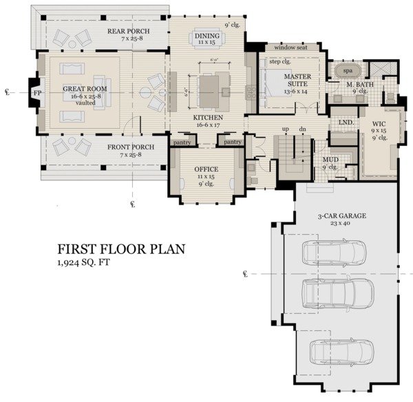 Farmhouse Floor Plan - Main Floor Plan #51-1145