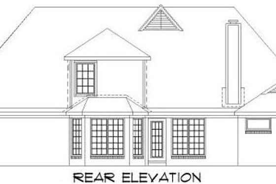 Exterior - Rear Elevation for Traditional House Plan #424-66 - 4 bed, 3 bath