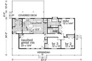 Farmhouse Style House Plan - 3 Beds 2 Baths 1514 Sq/Ft Plan #47-647 