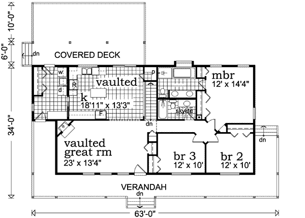 Architectural House Design - Farmhouse Floor Plan - Main Floor Plan #47-647
