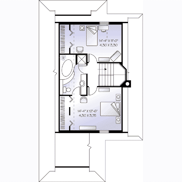 House Design - Traditional Floor Plan - Upper Floor Plan #23-2063