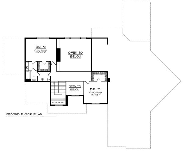 Traditional Floor Plan - Upper Floor Plan #70-1147