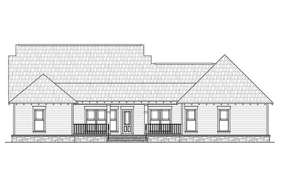 Exterior - Rear Elevation for Traditional House Plan #21-290 - 4 bed, 2.5 bath