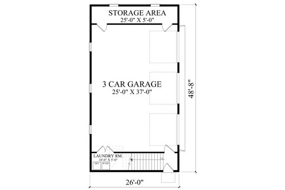 Floor Plan - Main Floor for Cottage House Plan #137-381 - 1 bed, 1 bath