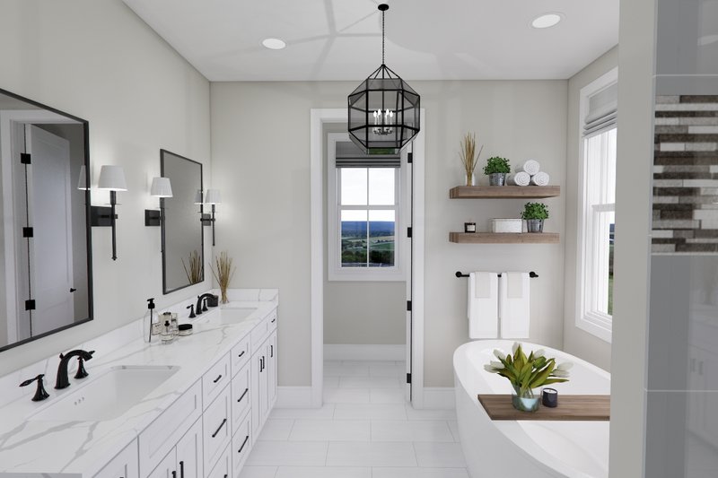 Architectural House Design - Interior - Master Bathroom 1 for Farmhouse House Plan #51-1560 - 6 bed, 4.5 bath