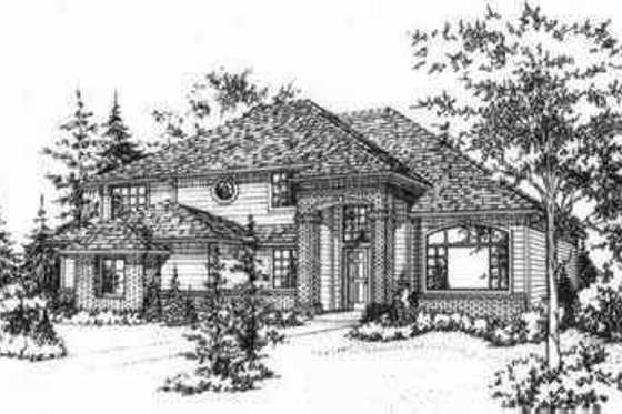 Exterior - Front Elevation for Contemporary House Plan #78-212 - 4 bed, 2.5 bath