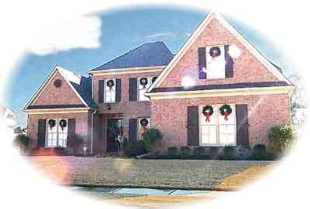 Exterior - Front Elevation 2 for European House Plan #81-555 - 4 bed, 3.5 bath