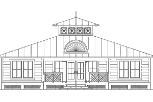 Exterior - Rear Elevation for Beach House Plan #426-6 - 3 bed, 2 bath