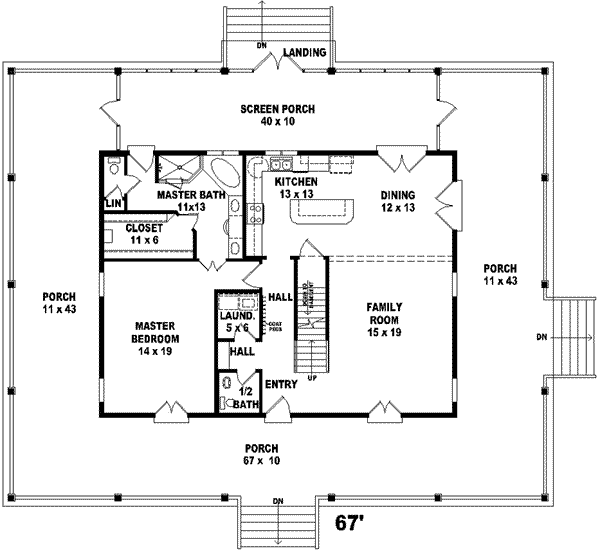 Farmhouse Floor Plan - Main Floor Plan #81-736