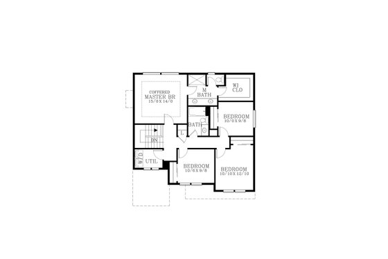 Floor Plan - Upper Floor for Prairie House Plan #53-734 - 5 bed, 2.5 bath