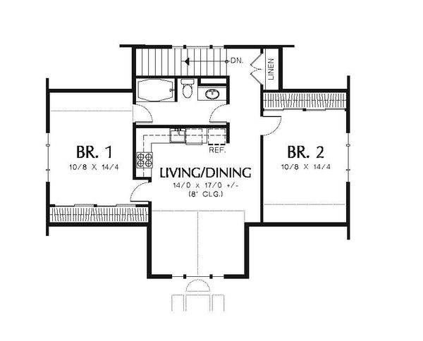 Traditional Floor Plan - Upper Floor Plan #48-550