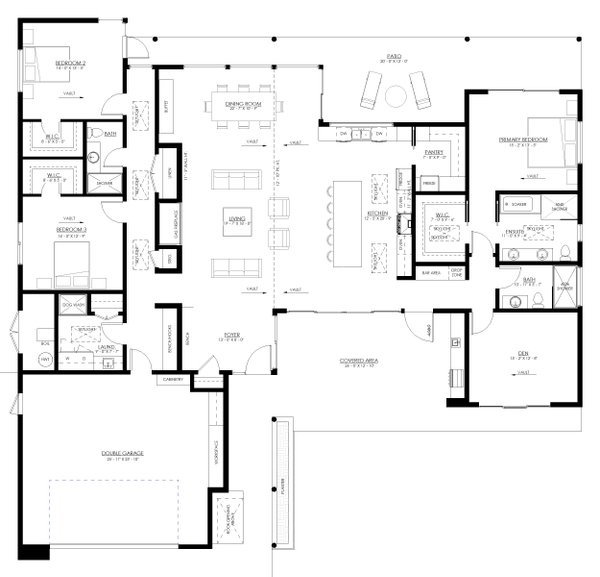 Modern Floor Plan - Main Floor Plan #1114-79
