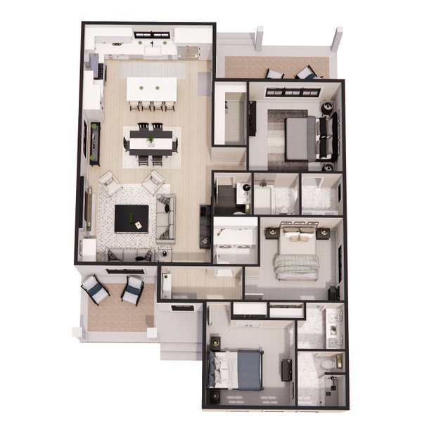 House Blueprint - Farmhouse Floor Plan - Main Floor Plan #51-1390