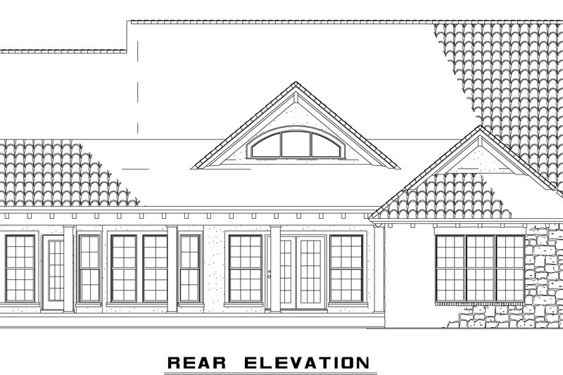 House Blueprint - Exterior - Rear Elevation for Traditional House Plan #17-226 - 3 bed, 2 bath