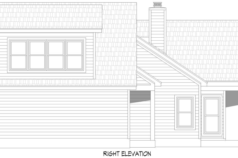 House Blueprint - Exterior - Other Elevation 1 for Cottage House Plan #932-1102 - 2 bed, 2 bath