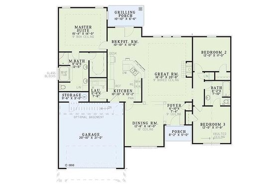 Floor Plan - Main Floor for European House Plan #17-571 - 3 bed, 2 bath