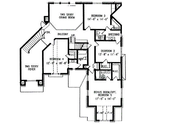 Dream House Plan - European Floor Plan - Upper Floor Plan #54-104