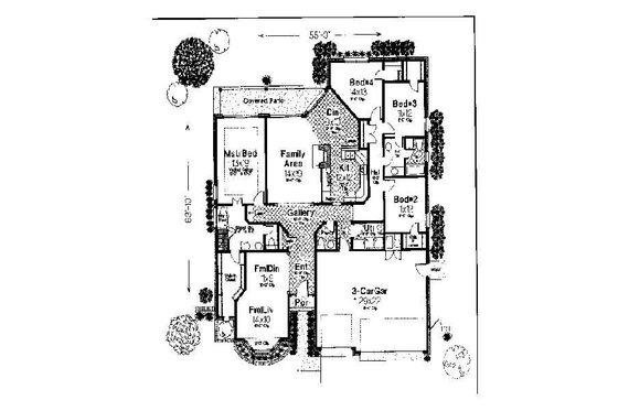 Floor Plan - Main Floor for Colonial House Plan #310-730 - 4 bed, 2.5 bath