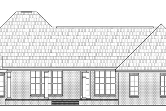 Exterior - Rear Elevation for Traditional House Plan #21-219 - 4 bed, 3 bath