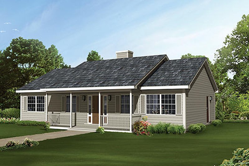 Ranch Style House Plan - 3 Beds 2 Baths 1364 Sq/Ft Plan #57-449