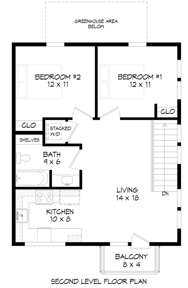 Contemporary Floor Plan - Upper Floor Plan #932-663