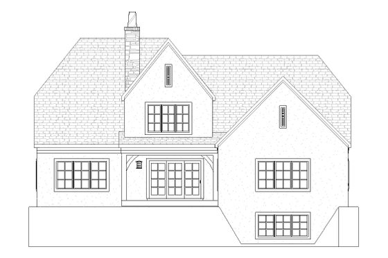 Exterior - Rear Elevation for European House Plan #901-65 - 4 bed, 3.5 bath