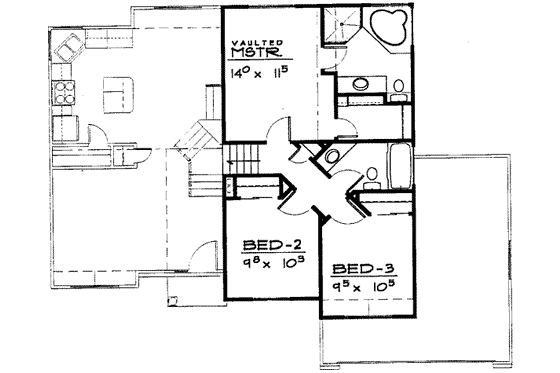 Floor Plan - Upper Floor for Traditional House Plan #308-145 - 3 bed, 2.5 bath