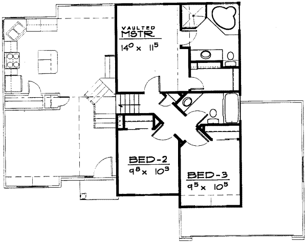 Traditional Floor Plan - Upper Floor Plan #308-145