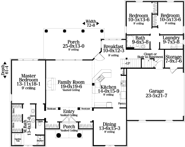 House Design - European Floor Plan - Main Floor Plan #406-131