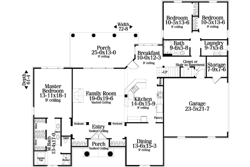 Dream House Plan - Floor Plan - Main Floor for European House Plan #406-131 - 3 bed, 2 bath