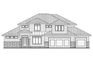 Exterior - Front Elevation 4 for Modern House Plan #20-2268 - 4 bed, 3.5 bath