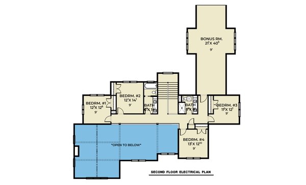 Farmhouse Floor Plan - Upper Floor Plan #1070-248