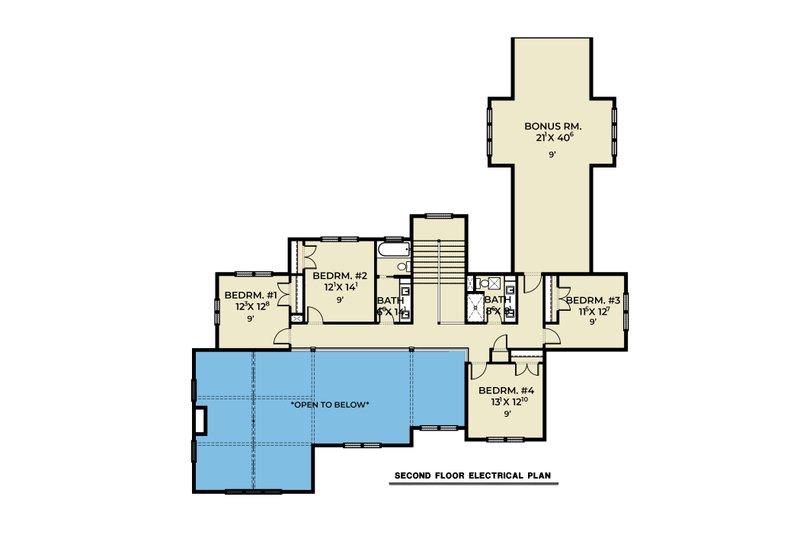 Dream House Plan - Floor Plan - Upper Floor for Farmhouse House Plan #1070-248 - 6 bed, 4 bath
