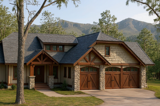 Exterior - Front Elevation for Craftsman House Plan #921-20 - 3 bed, 2.5 bath