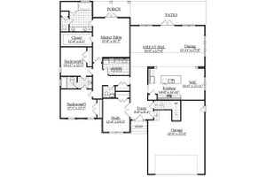 Floor Plan - Main Floor for Ranch House Plan #1071-16 - 3 bed, 3.5 bath