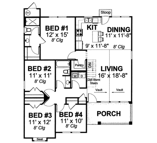 Home Plan - Traditional Floor Plan - Main Floor Plan #20-1883