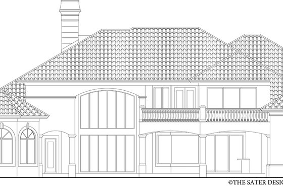Exterior - Rear Elevation 2 for Mediterranean House Plan #930-442 - 5 bed, 6 bath